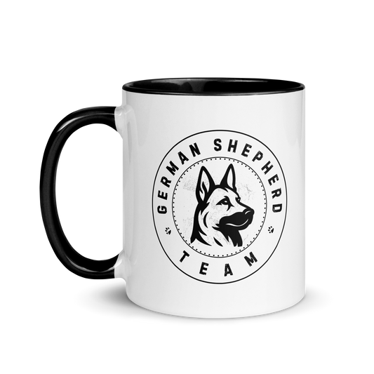 German Shepherd Team Logo- Mug with Black Color Inside
