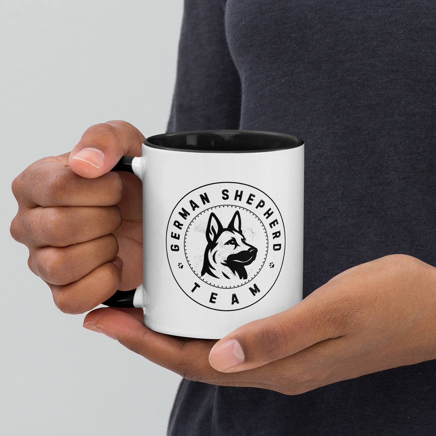 German Shepherd Team Logo- Mug with Black Color Inside