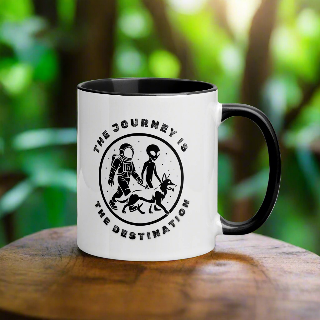 The Journey is The Destination-  Mug with Color Inside
